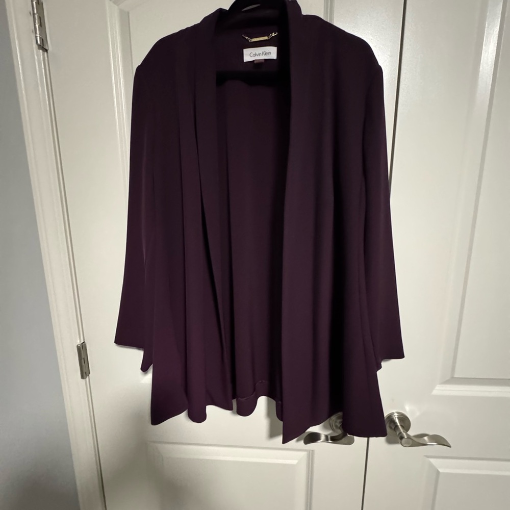 Calvin Klein Plum Open-Front Blazer